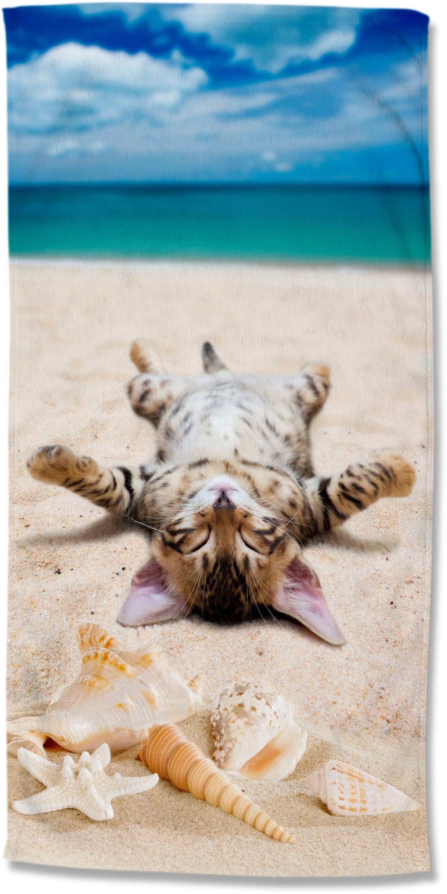 good morning Strandtuch Beachcat | Mehrfarbig