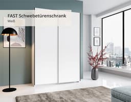 Schwebetürenschrank Heimo/Fast | Weiß
