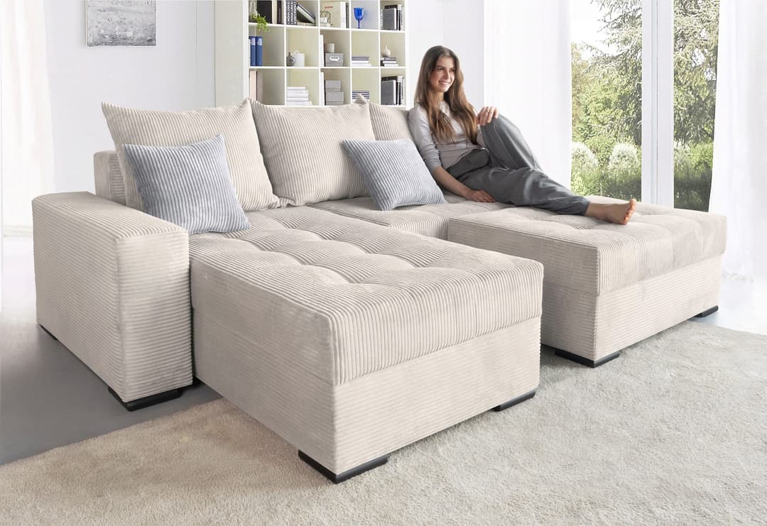 COLLECTION AB Ecksofa Josy L-Form | Beige