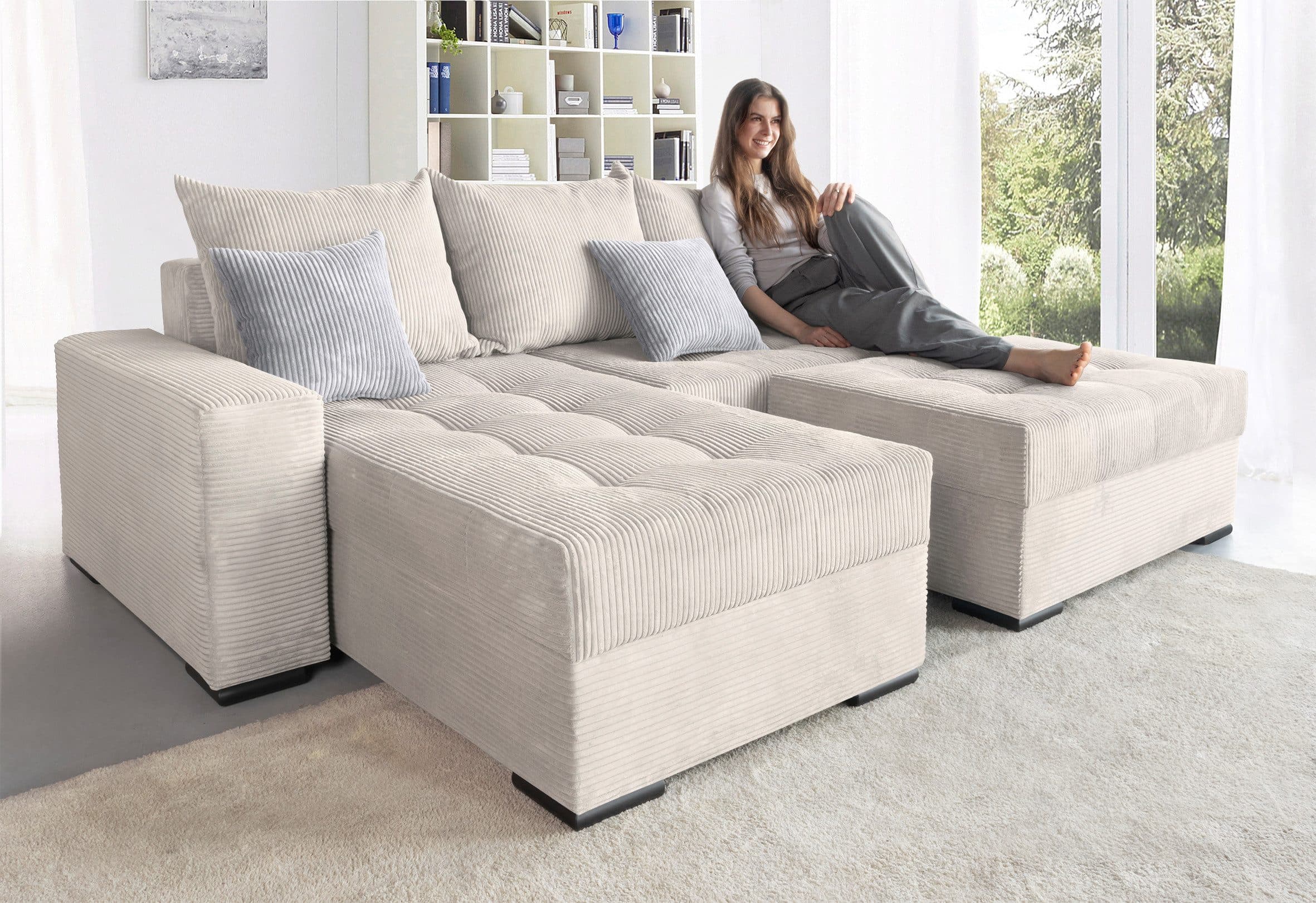 COLLECTION AB Ecksofa Josy L-Form | Beige