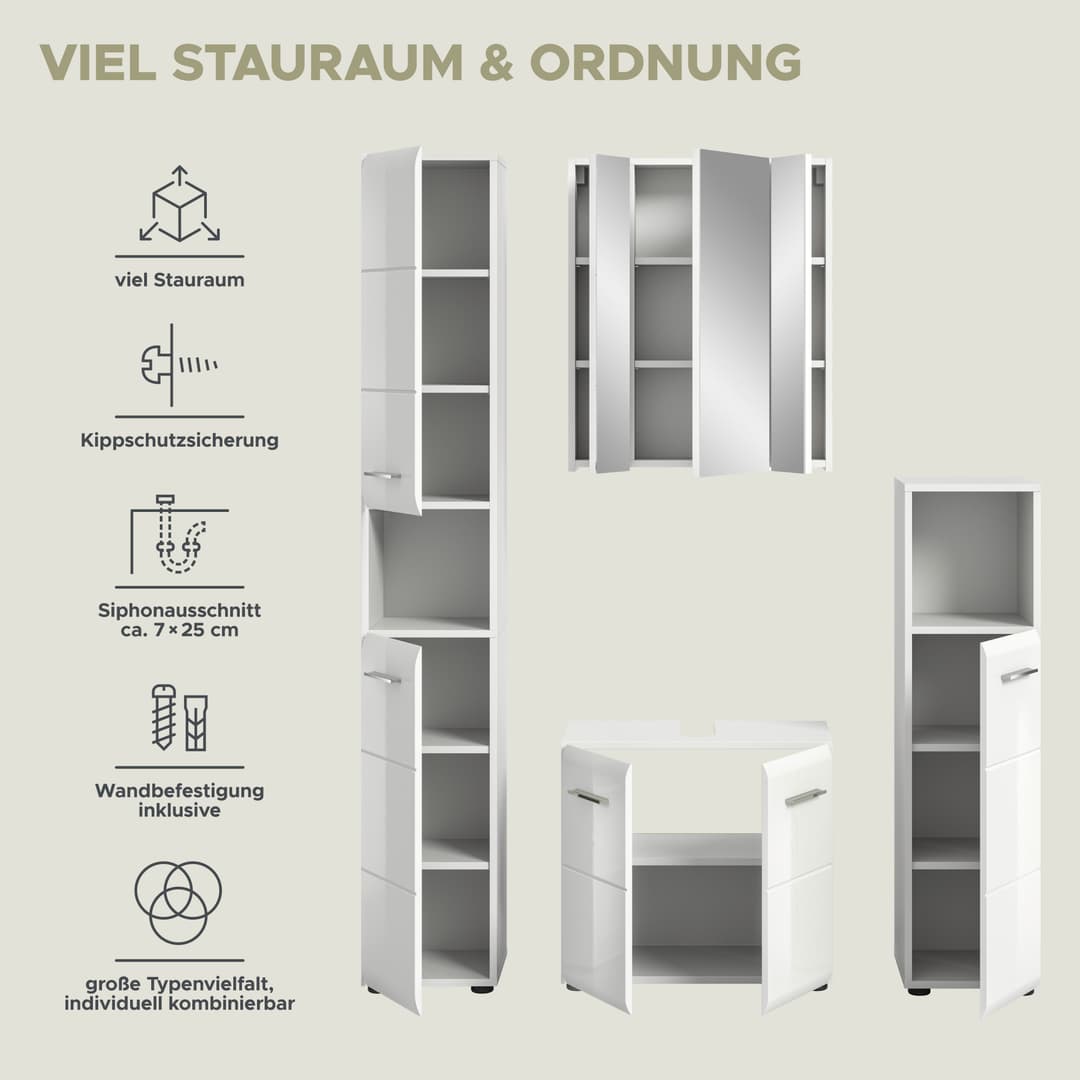 welltime Badezimmer-Set Florenz | Weiß