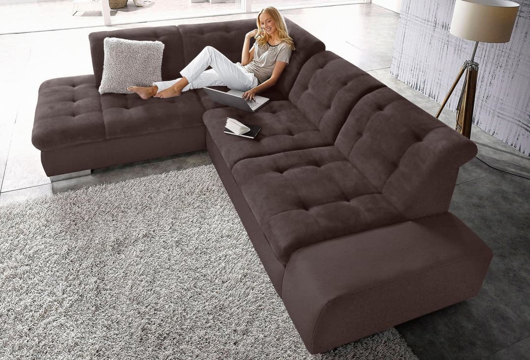 sit&more Ecksofa Pale L-Form | Braun