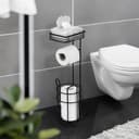 Wenko Toilettenpapierhalter mit Ablage | Schwarz 2