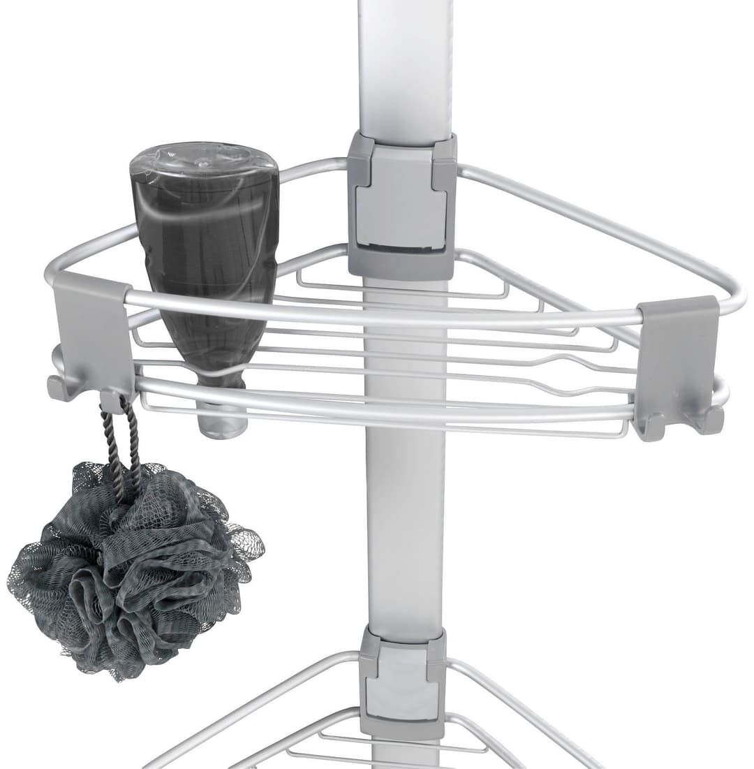 Wenko Teleskopregal Duschecke Purio | Silber