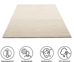 THEKO Wollteppich Gabbeh Uni | Beige