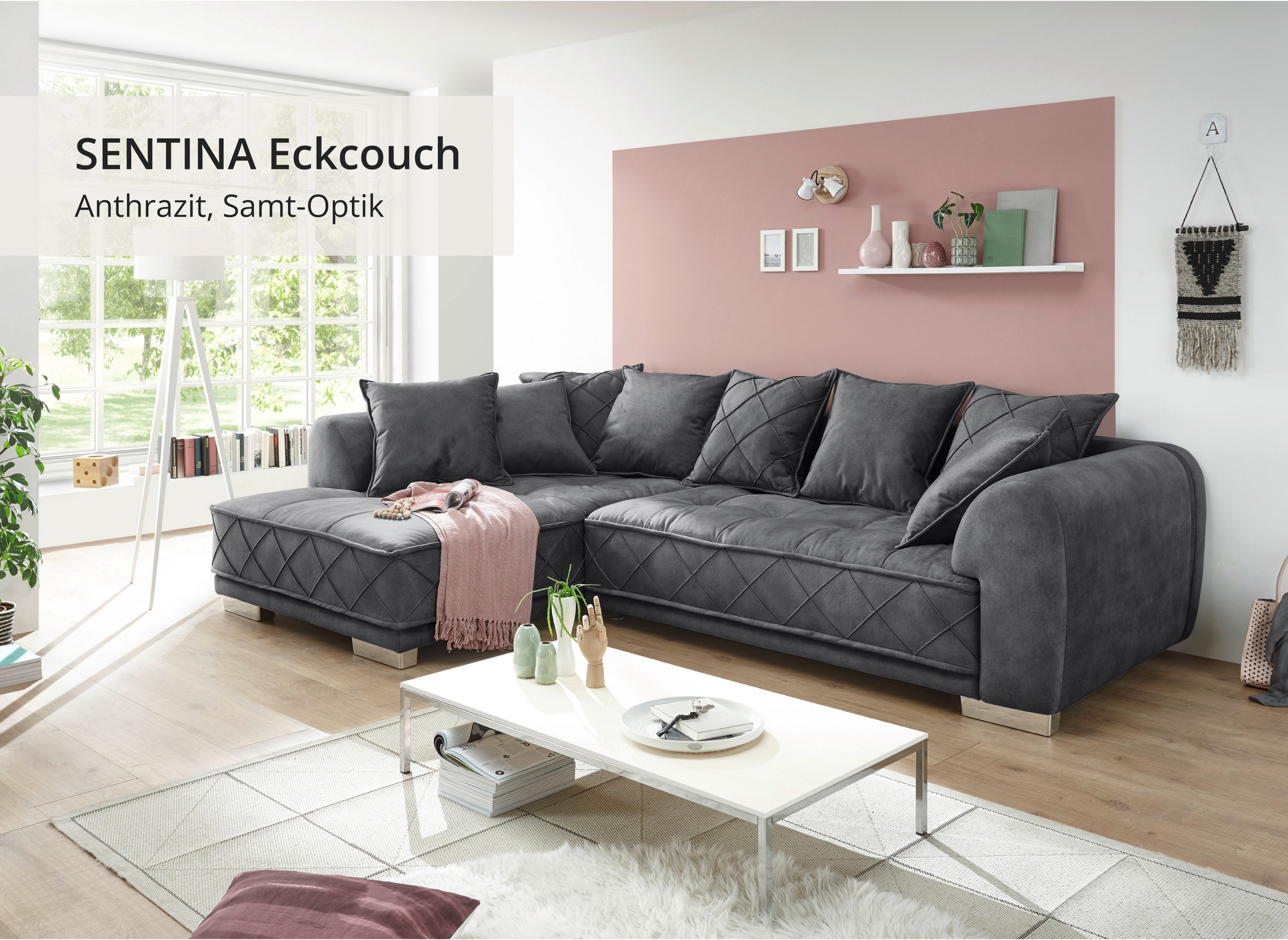 ED EXCITING DESIGN Ecksofa Sentina | Grau