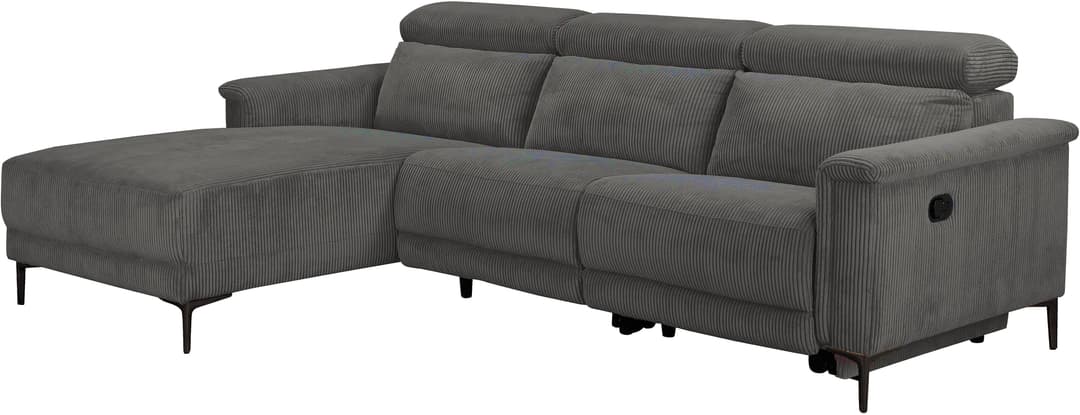 OTTO home Ecksofa LUND Cord | Grau