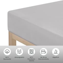 OTTO home Spannbettlaken PHYSALIS Comfort | Grau