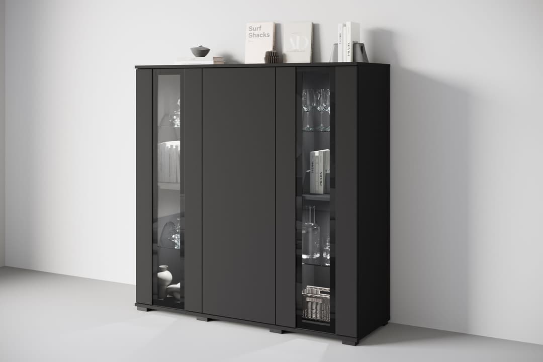 Home affaire Highboard Caro | Schwarz