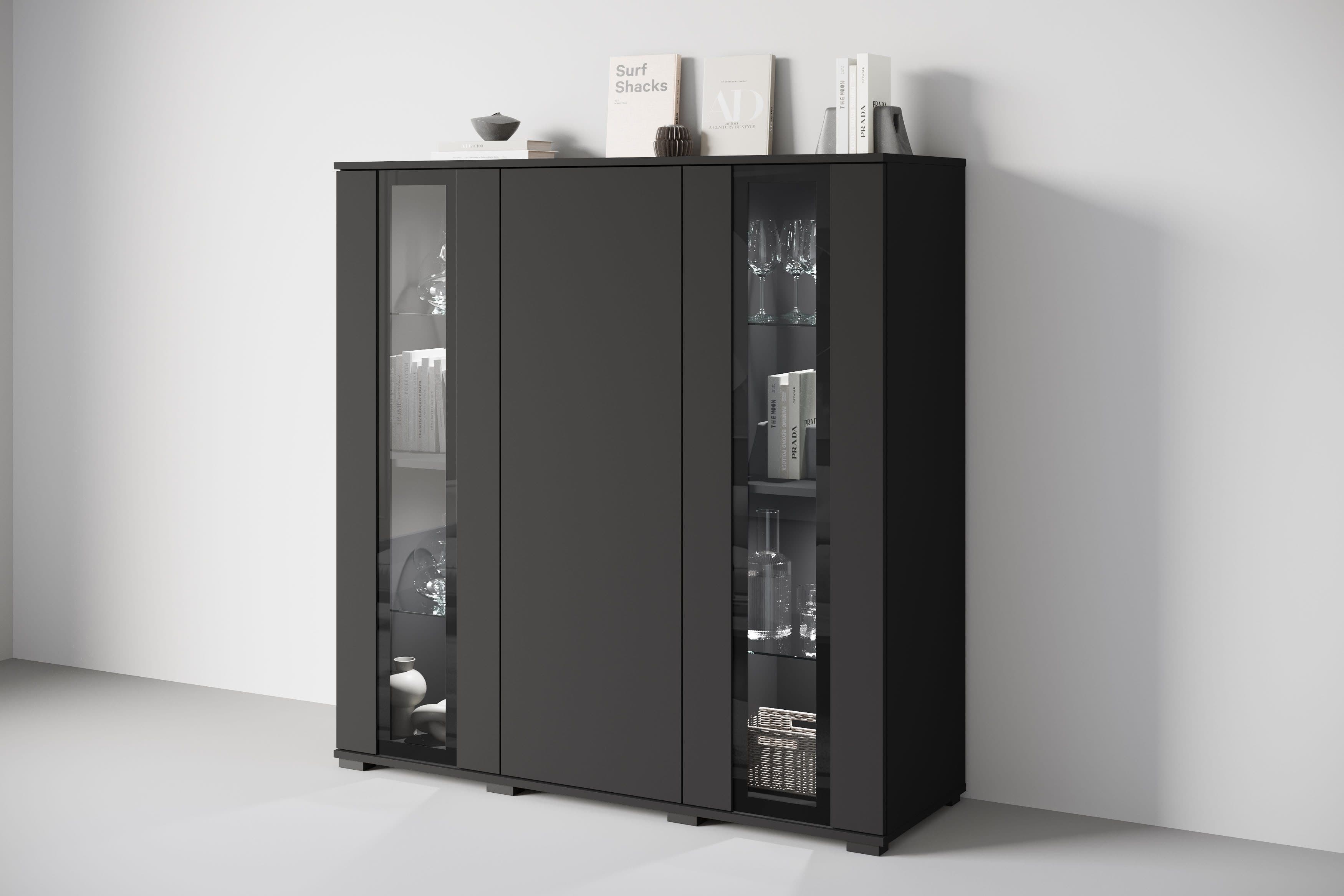 Home affaire Highboard Caro | Schwarz