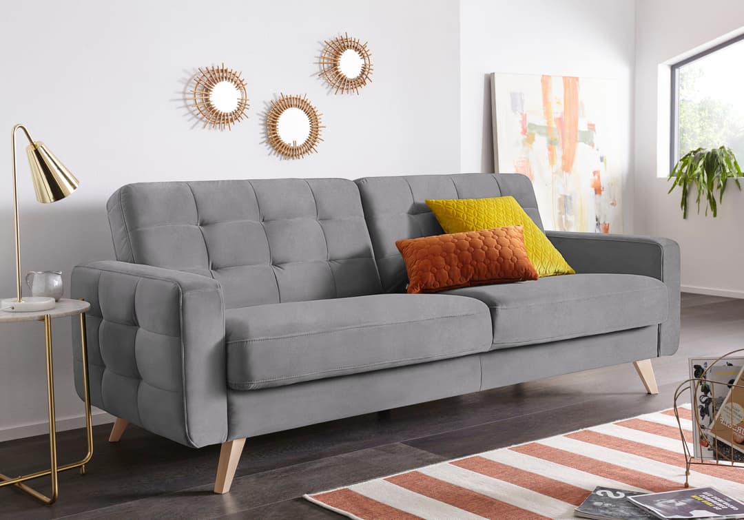 exxpo - sofa fashion 3-Sitzer Nappa | Grau