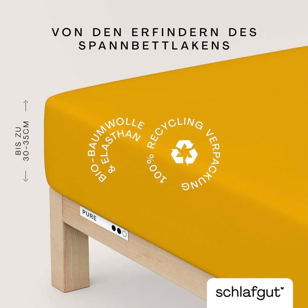 Schlafgut Spannbettlaken PURE | Gelb