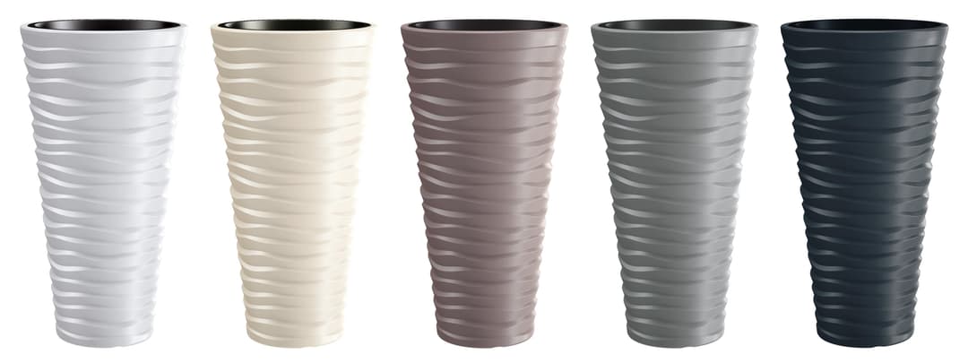 Prosperplast Pflanzkübel Sand slim | Weiß