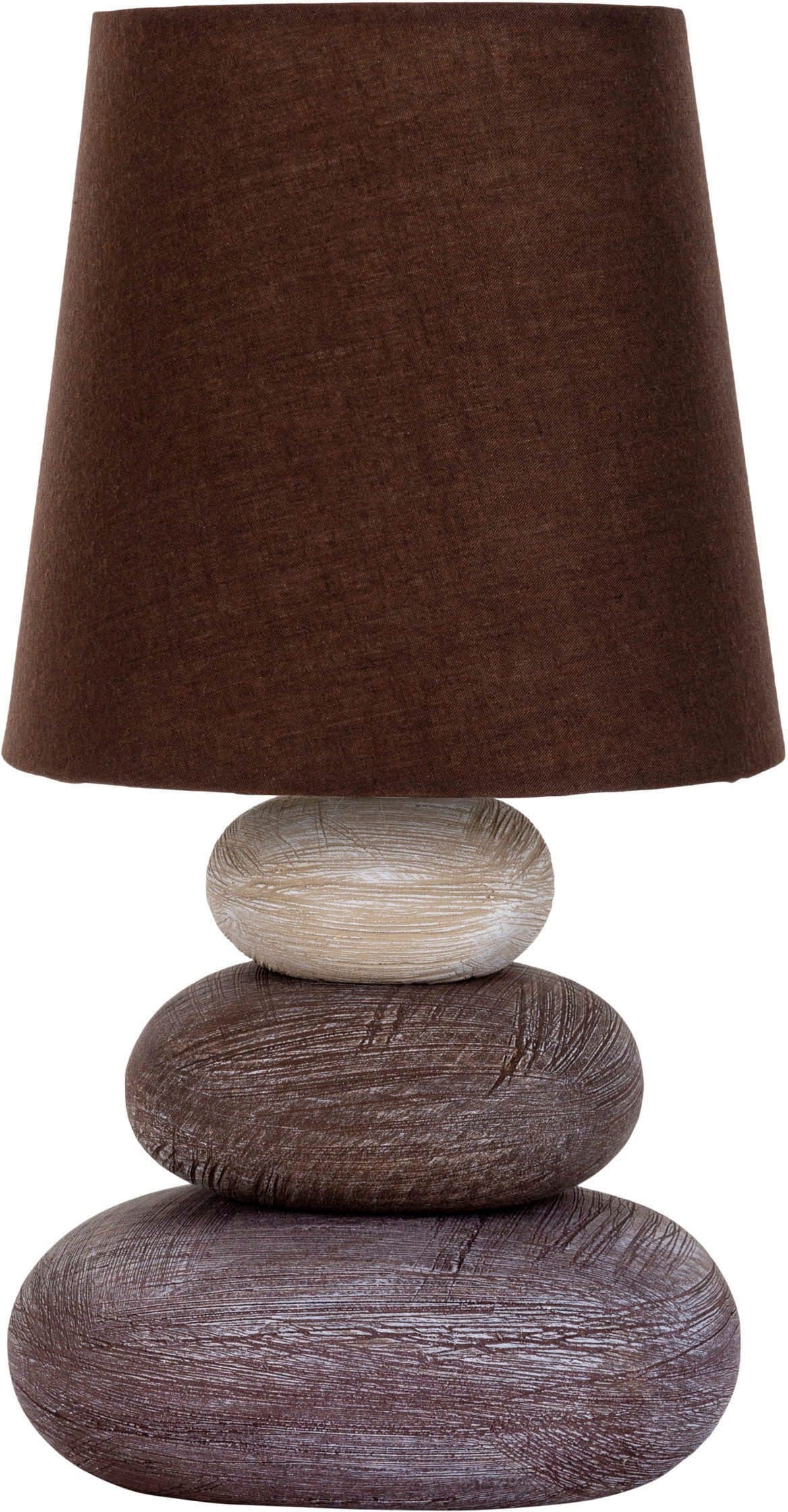 Näve LED Tischleuchte Stoney | Braun