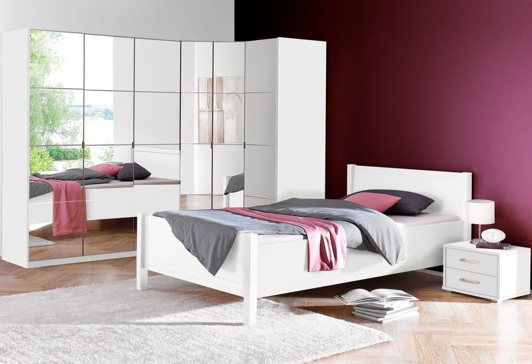 priess Kleiderschrank Malaga mit Spiegelfront | Weiß