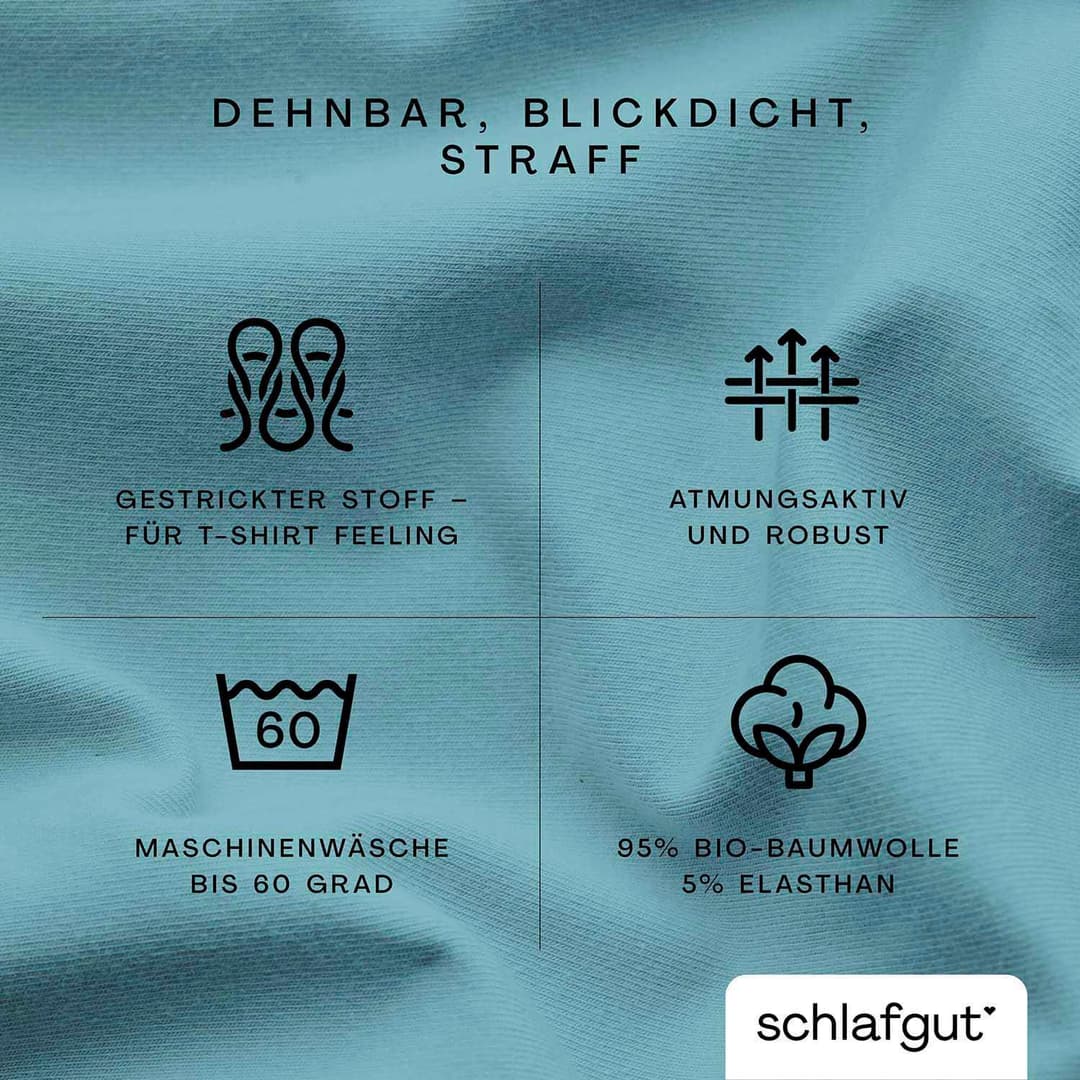 Schlafgut Spannbettlaken PURE TOPPER | Türkis
