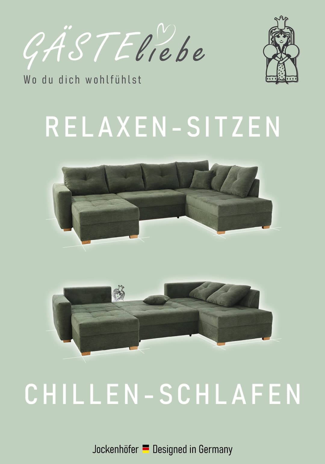 Jockenhöfer Gruppe Wohnlandschaft Abby U-Form | Grün