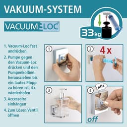 Wenko Eckregal Vacuum-Loc Quadro, 1 Etage | Silber