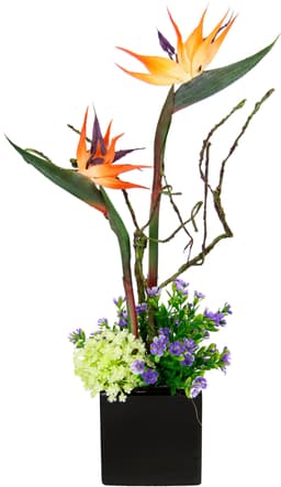 Kunstpflanze Strelitzie/Sonnenblumen | Mehrfarbig