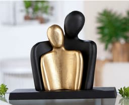 GILDE Dekofigur Skulptur Paar Couple | Schwarz