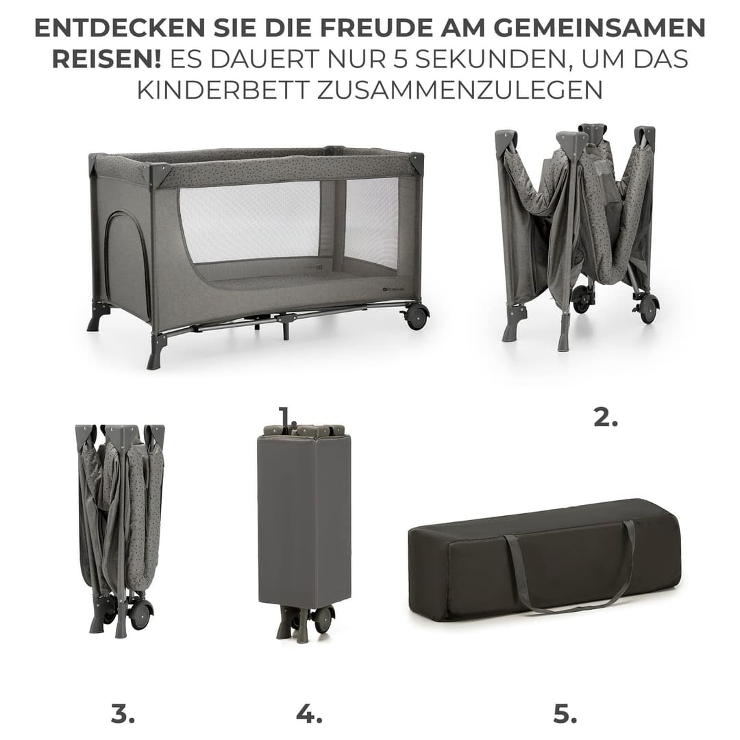Kinderkraft JOY 2 Reisebett | Grau