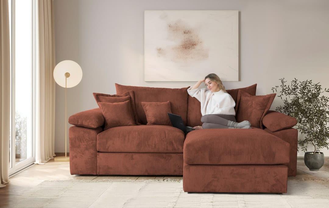Home affaire Ecksofa Soft&Cosy XL L-Form | Terrakotta