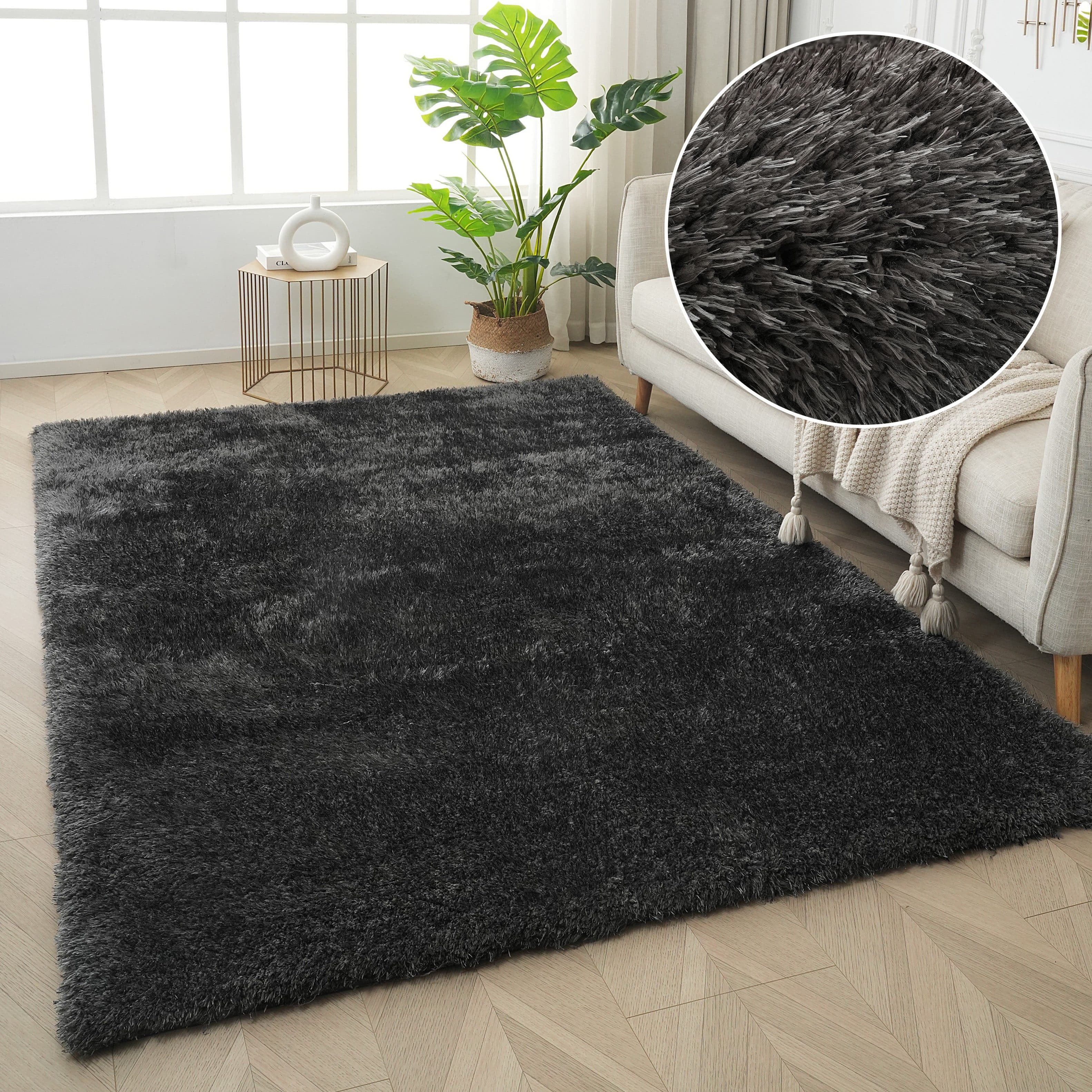 OTTO home Hochflor-Teppich Micro Shaggy | Grau