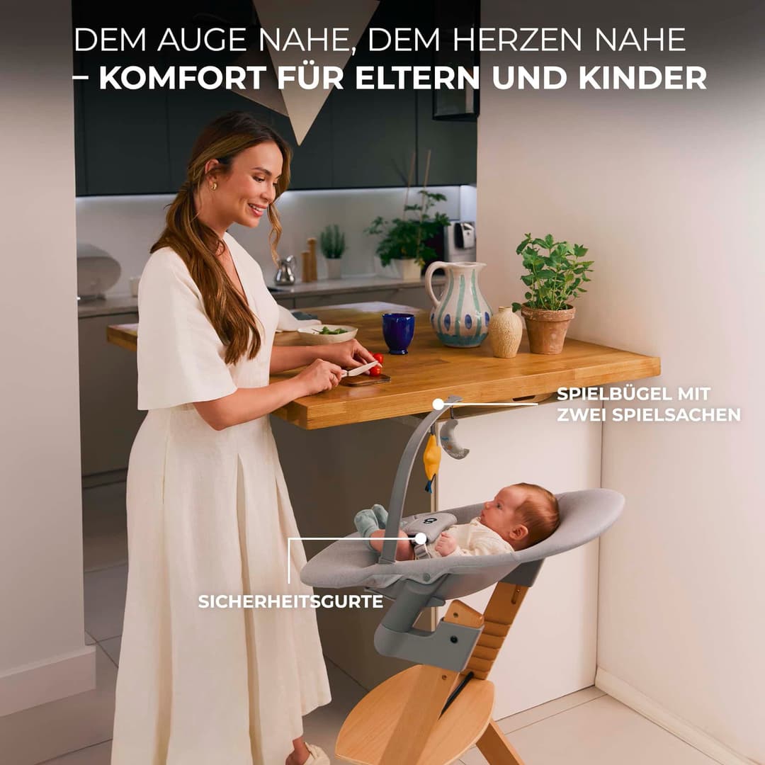 Kinderkraft ENOCK + CALMEE Kombi-Hochstuhl Set | Grau