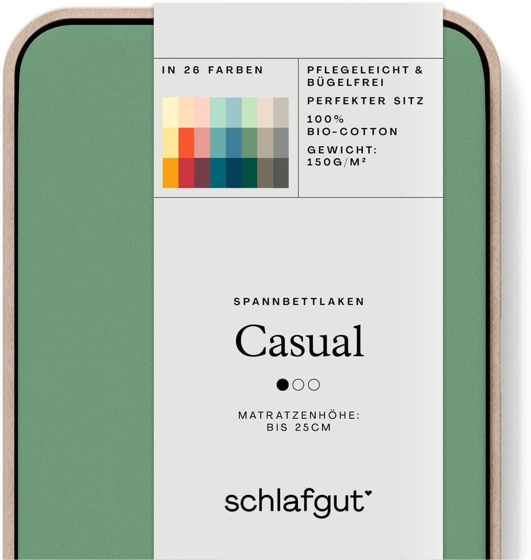 Schlafgut Spannbettlaken CASUAL | Grün