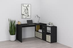FMD Eckschreibtisch Lexo | Schwarz