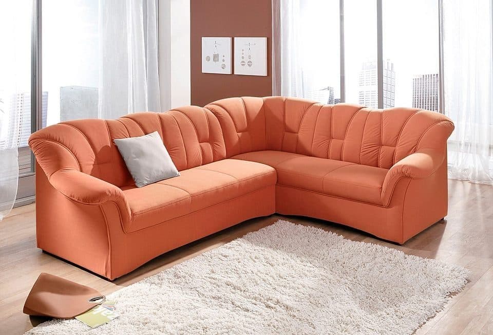 DOMO collection Ecksofa Papenburg | Terrakotta