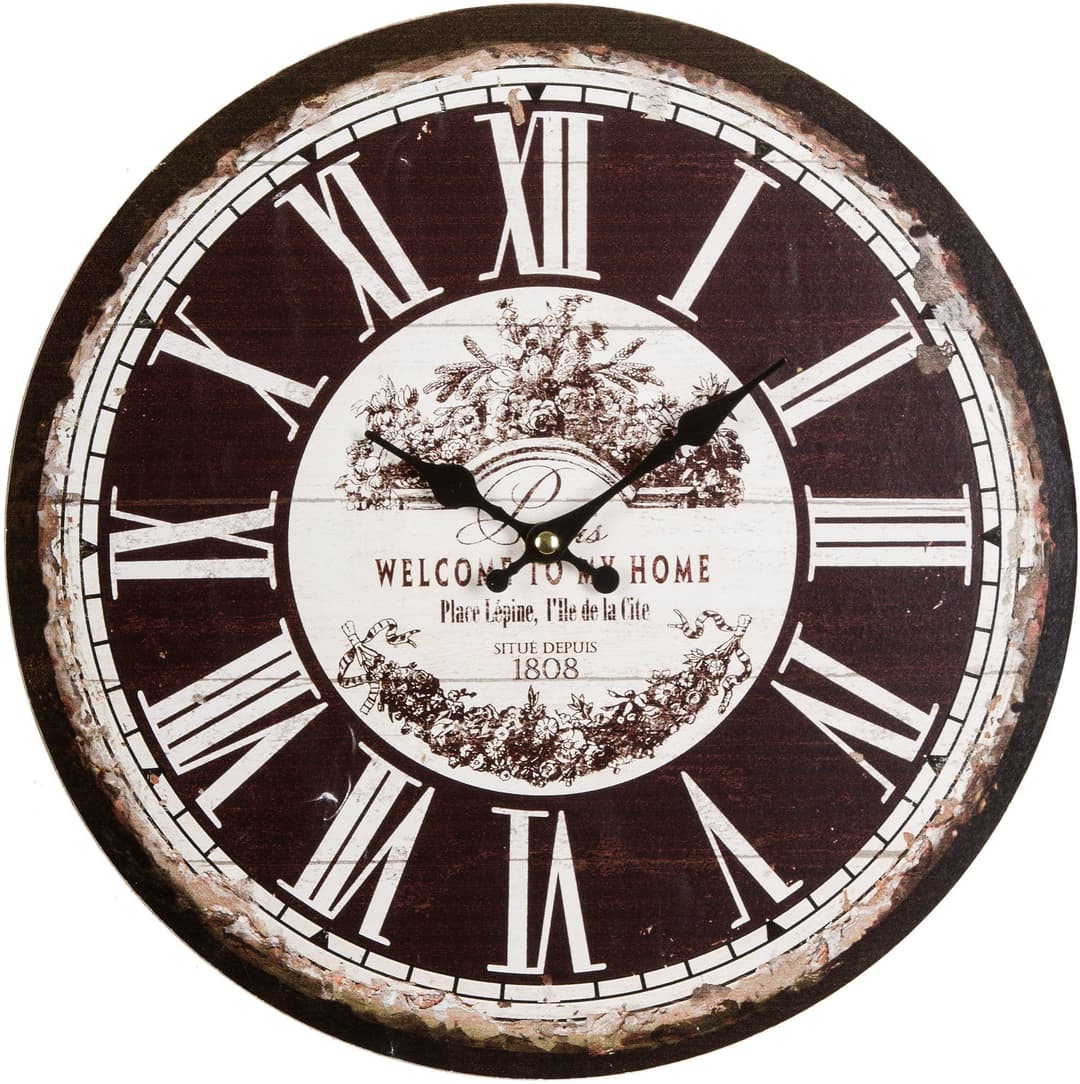Myflair Möbel & Accessoires Wanduhr "Welcome" | Braun