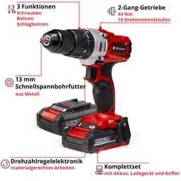 Einhell Akku-Schlagbohrschrauber TE-CD 18/2 Li-i | Rot