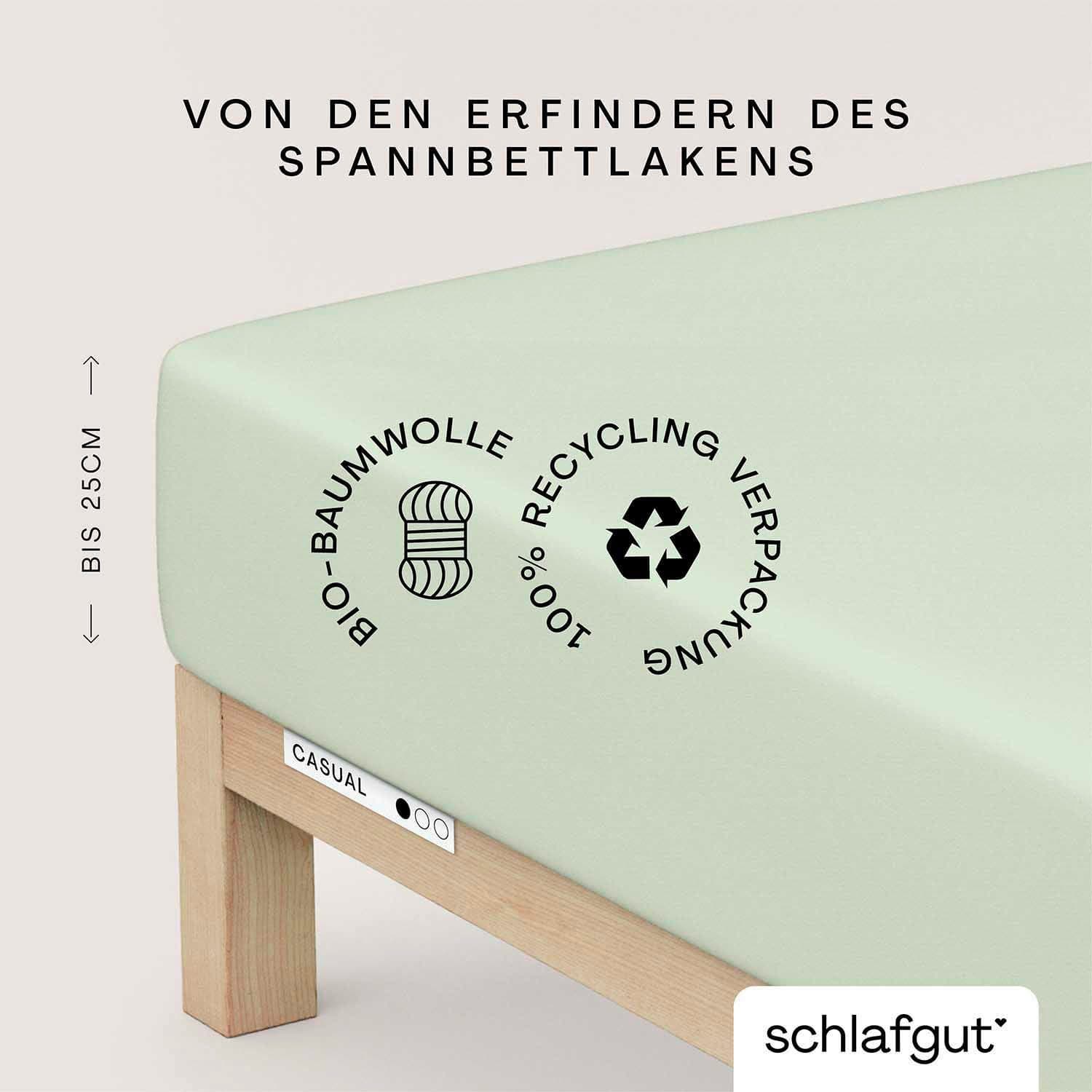 Schlafgut Spannbettlaken CASUAL | Grün