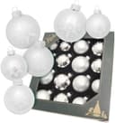 Krebs Glas Lauscha Weihnachtsbaumkugel Schneeflocke silberfarben (16