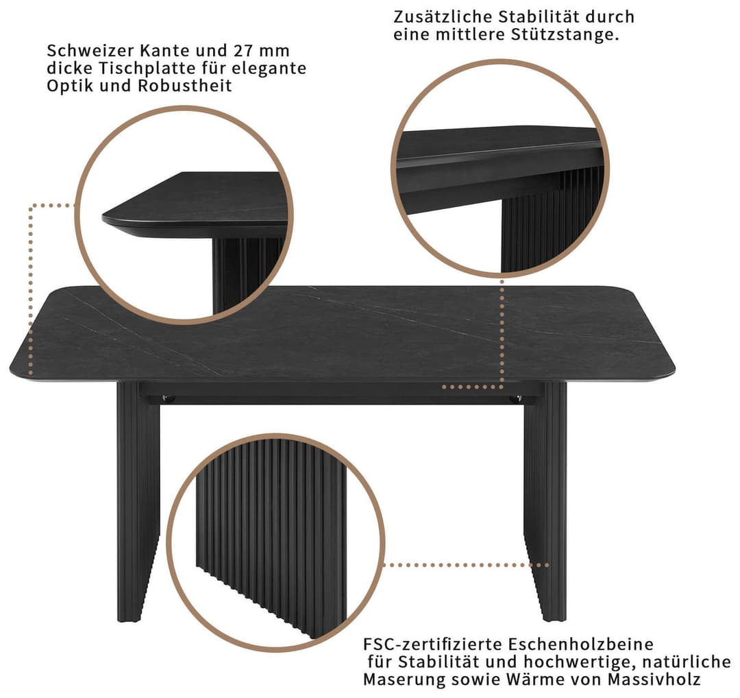 OTTO home Esstisch Vorly | Schwarz