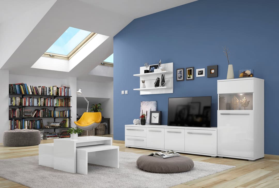 OTTO home Highboard Piano Vitrine | Weiß