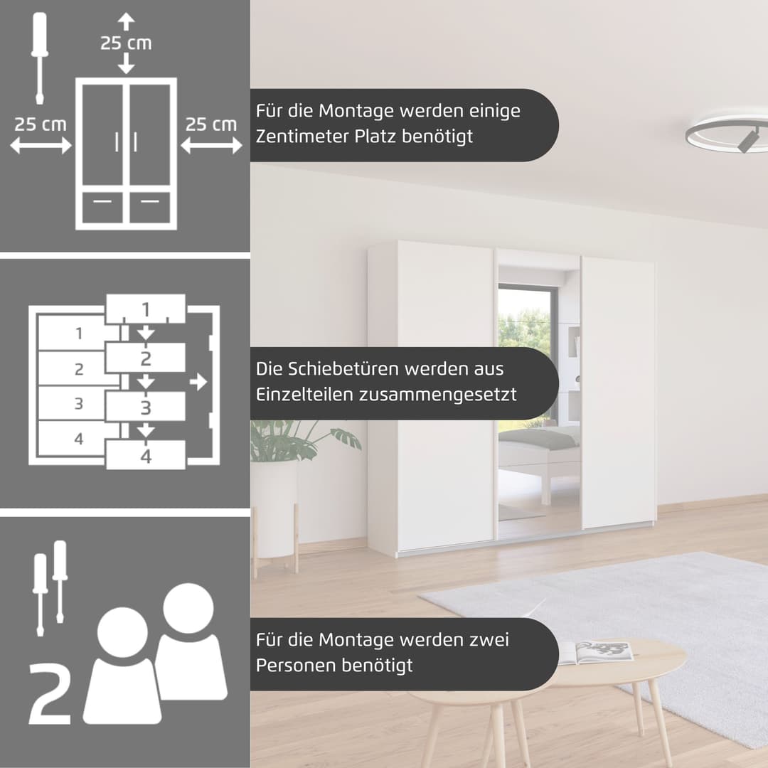 rauch Schwebetürenschrank Oteli | Weiß