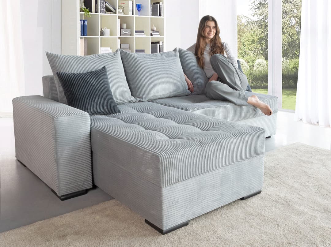 COLLECTION AB Ecksofa Josy L-Form | Grau