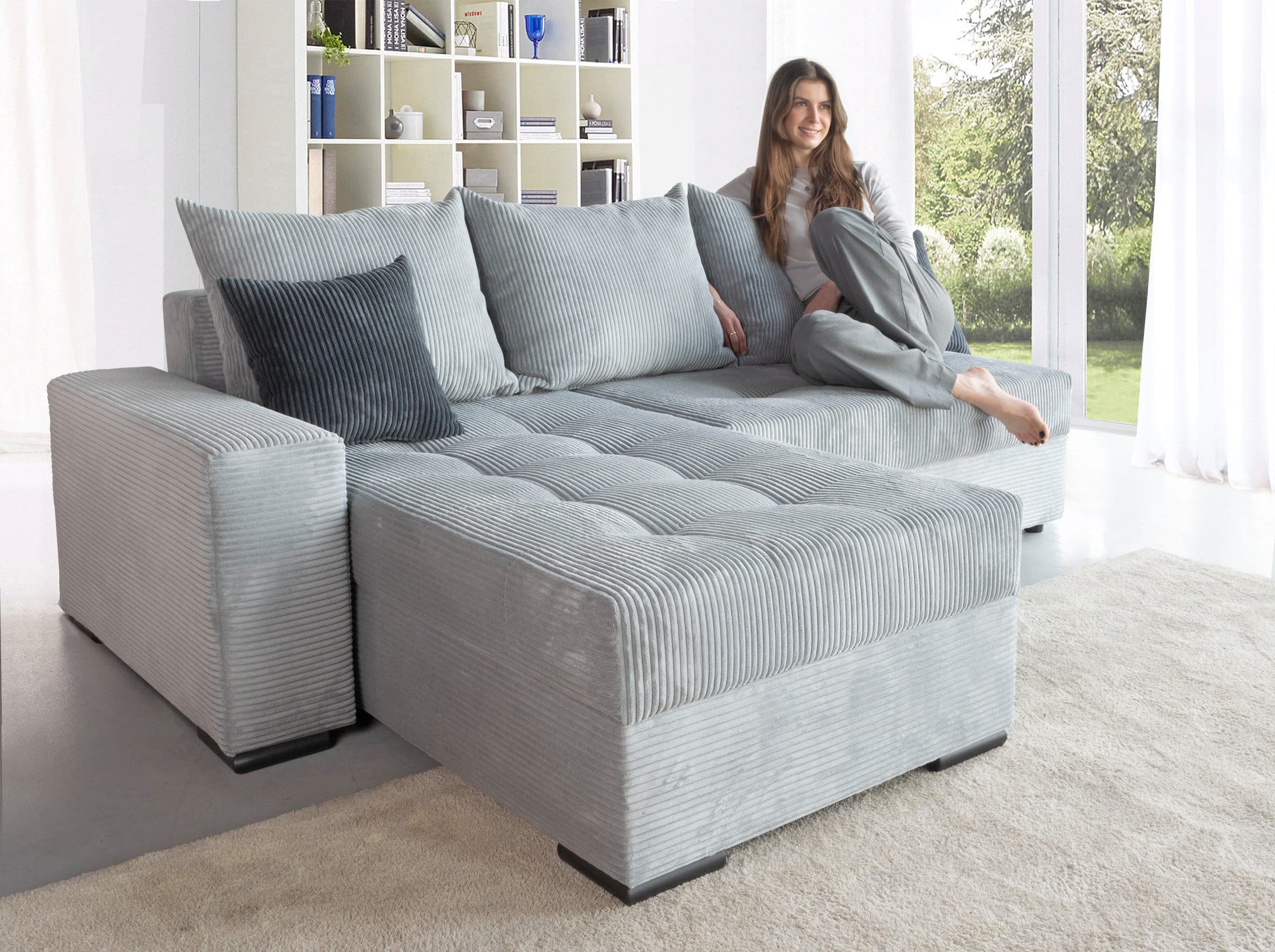 COLLECTION AB Ecksofa Josy L-Form | Grau