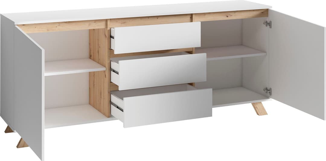 byLIVING Sideboard Valentin | Weiß