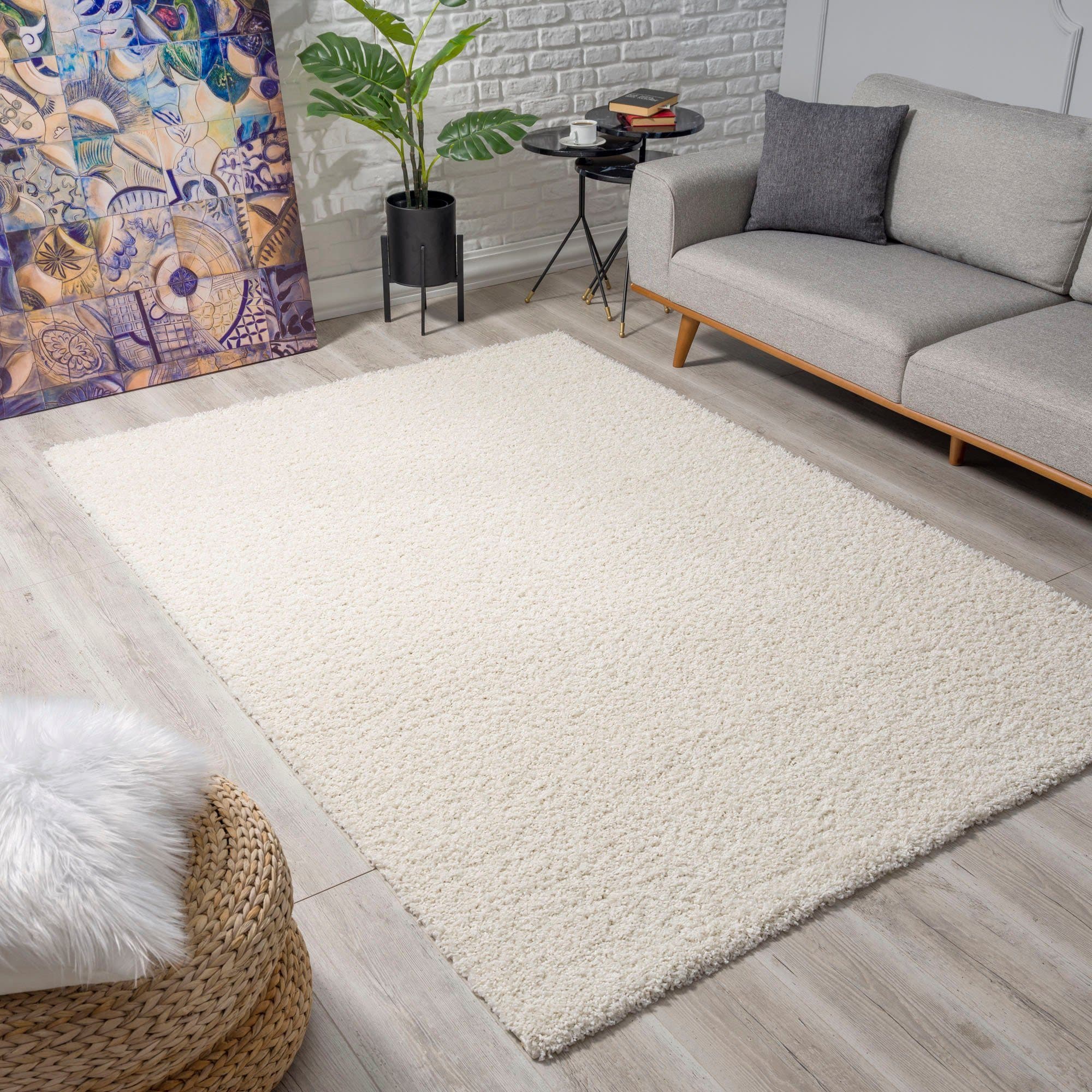 Sanat Hochflor-Teppich LOCA | Beige