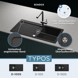 Schock Granitspüle Typos D-100 S | Schwarz
