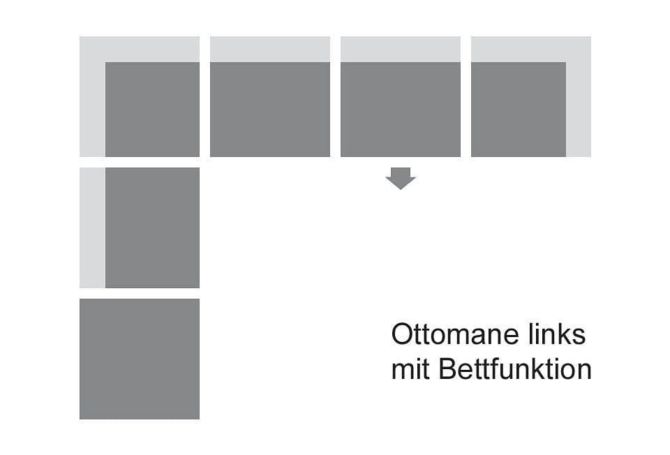 sit&more Ecksofa Mailand L-Form | Schwarz