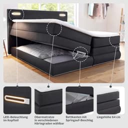 COLLECTION AB Boxspringbett Ninoni | Grau
