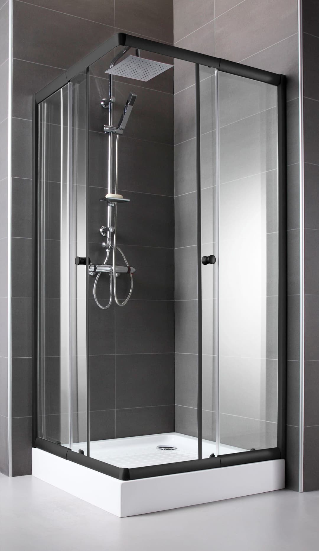 welltime Eckdusche Trento | Schwarz