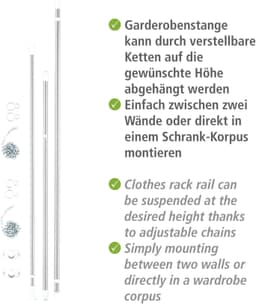 Wenko Teleskopregal Garderobe | Silber