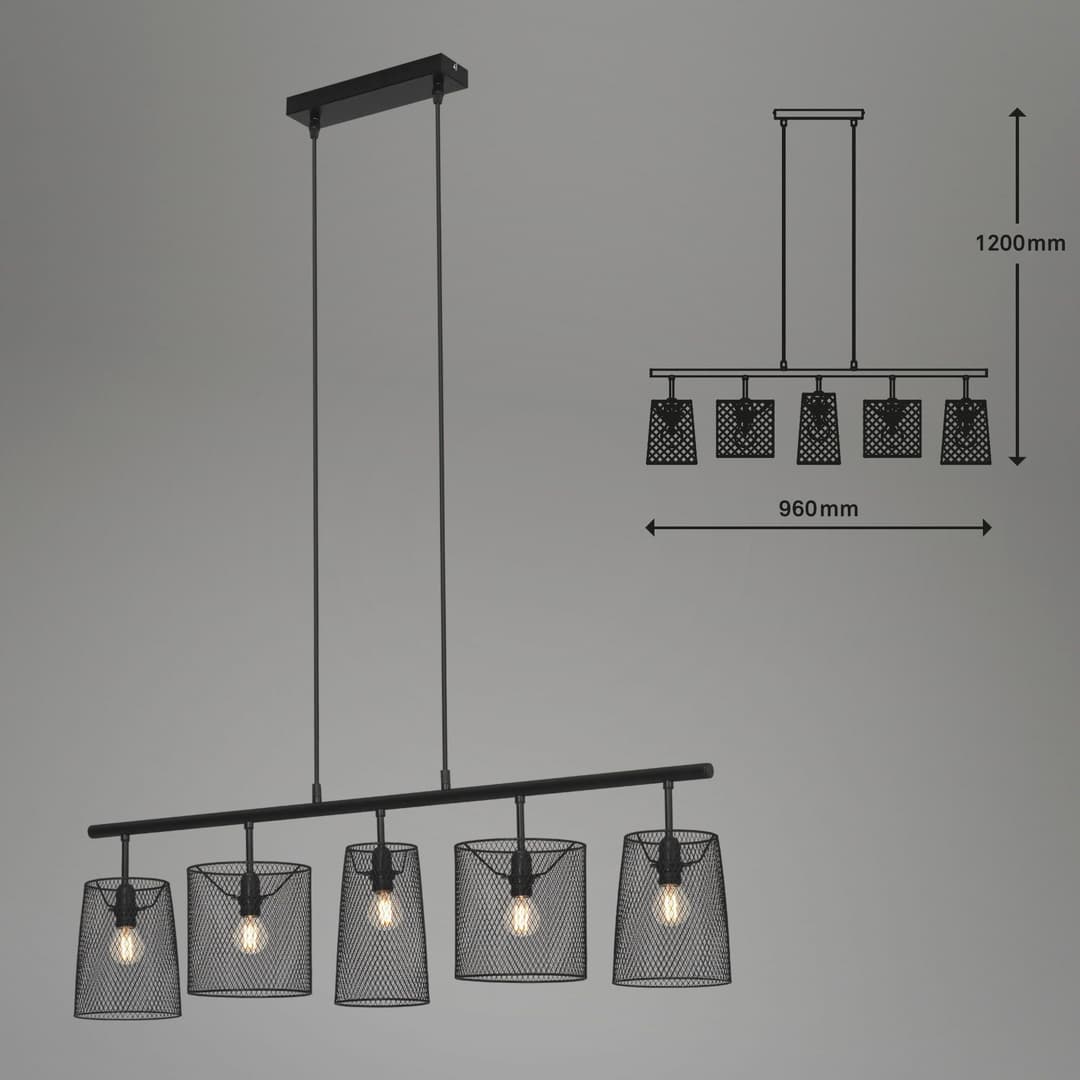 Briloner Leuchten Pendelleuchte RETRO | Schwarz