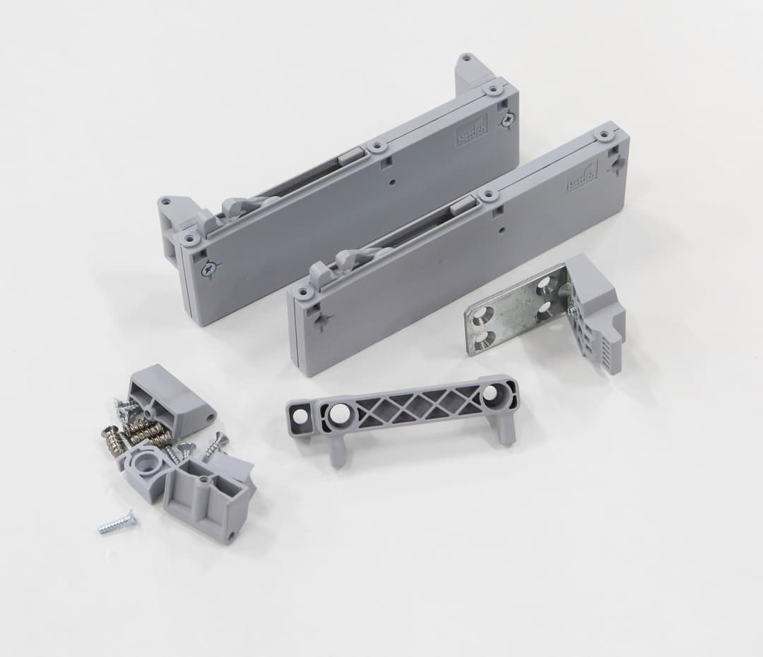 FORTE Schwebetürselbsteinzug (Set, 2 St) | Grau
