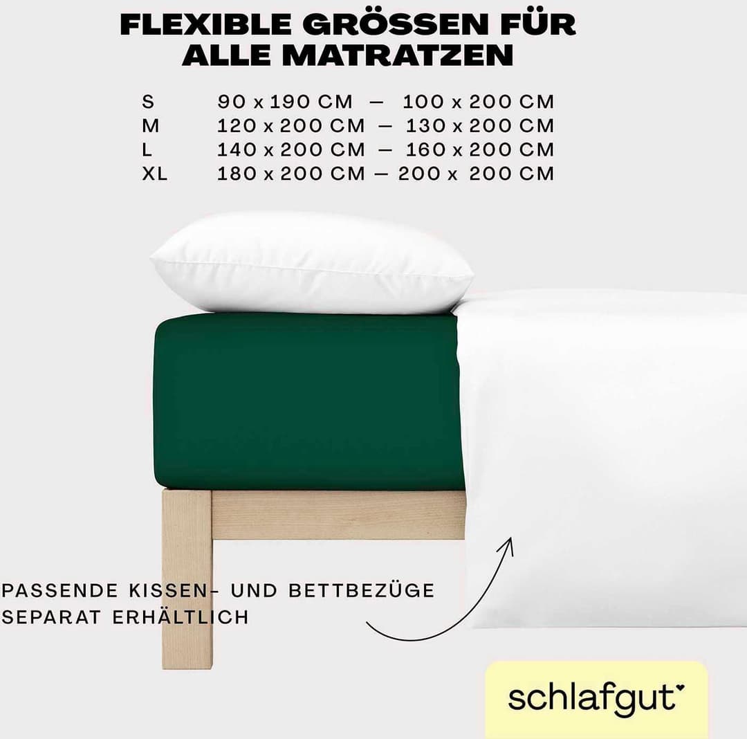Schlafgut Spannbettlaken EASY JERSEY | Grün